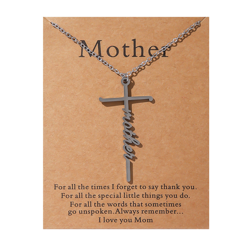 Faith Religious Gift Stainless Steel Cross Collarbone Chain Sweater Chain