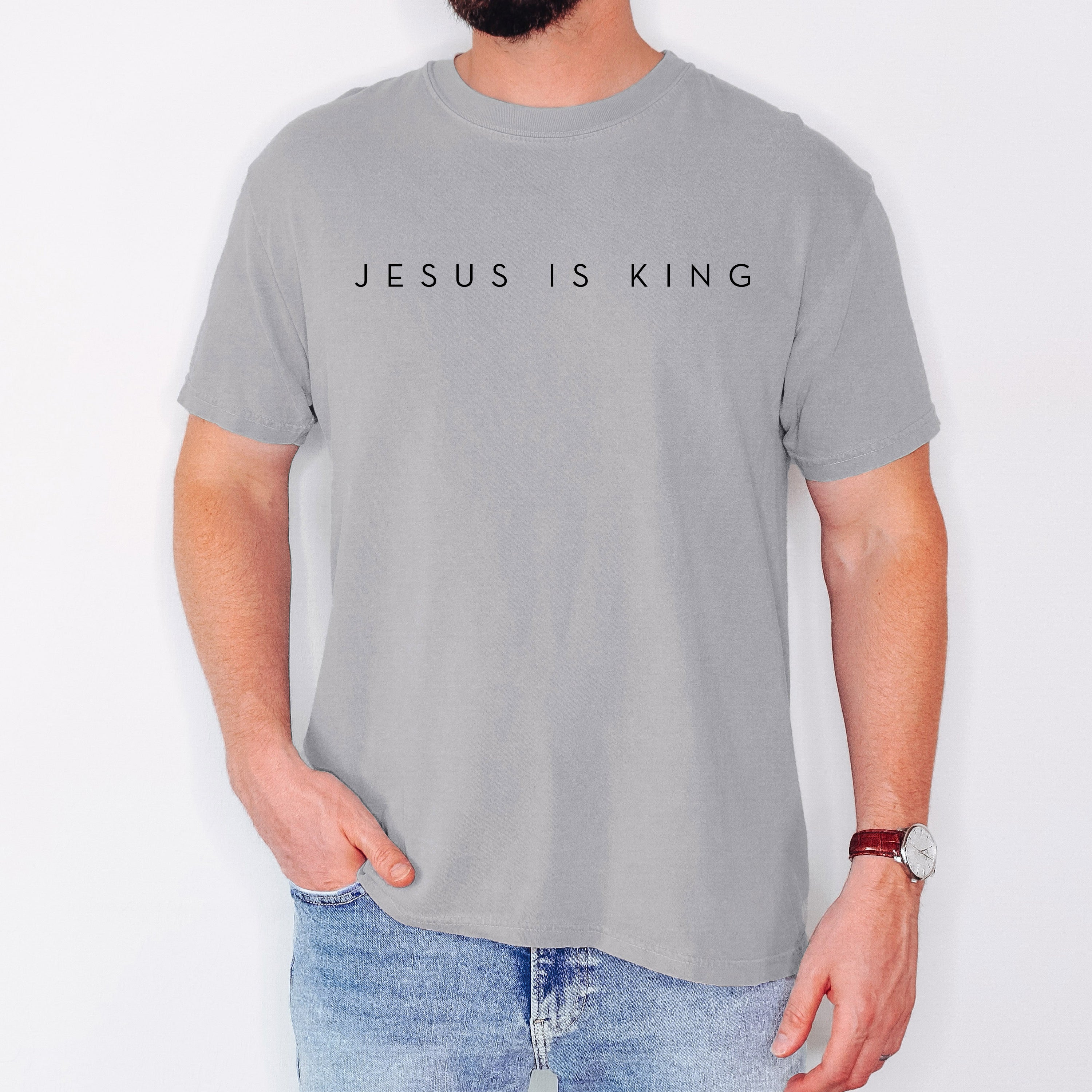Jesus Is King, Minimalist, Religious, Faith, Gospel, Christian Tshirt Comfort Colors T-Shirt