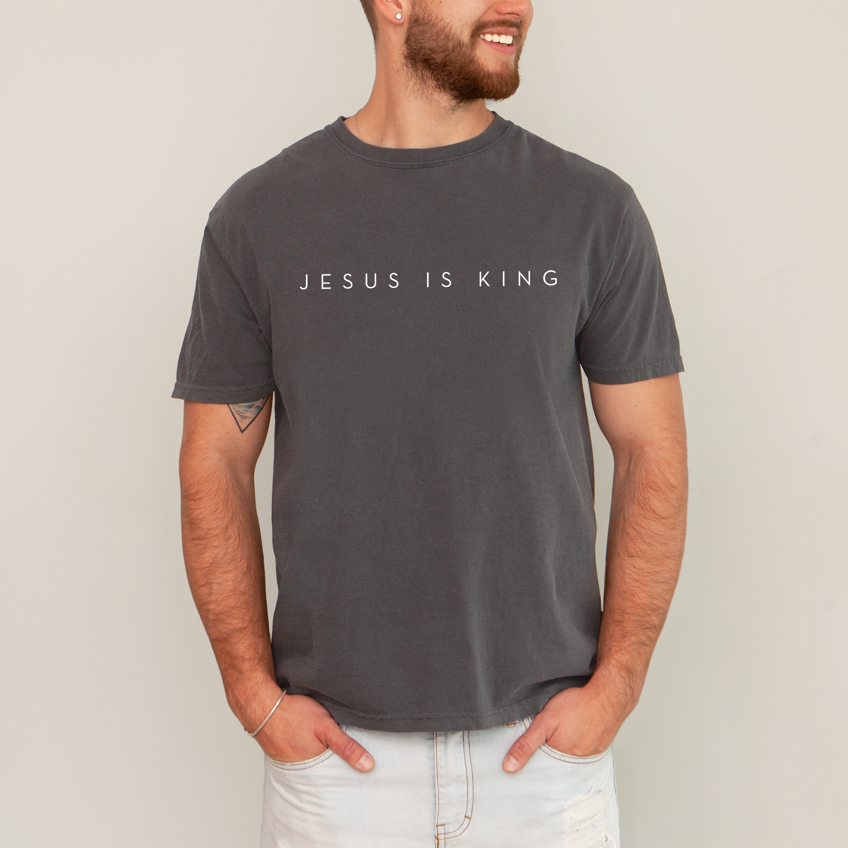 Jesus Is King, Minimalist, Religious, Faith, Gospel, Christian Tshirt Comfort Colors T-Shirt